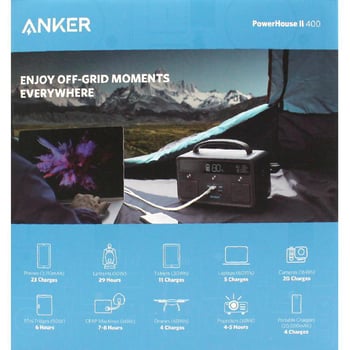 Anker PowerHouse II 400 Power Station 108000 mAh (Nominal Rated Capacity) Dual  DC Outlet/4 USB (1X USB-C/3X USB) - Jarir Bookstore KSA