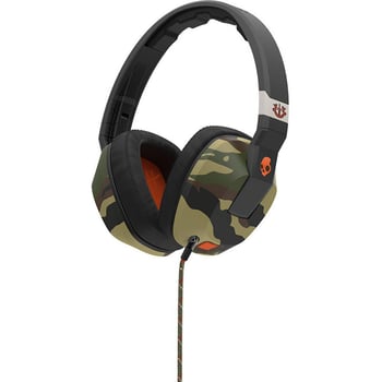 Skullcandy Crusher (S6SCGY-366) Over-Ear Headphones Wired, 3.5 mm  Connector, In-line Microphone, Camo/Slate/Orange