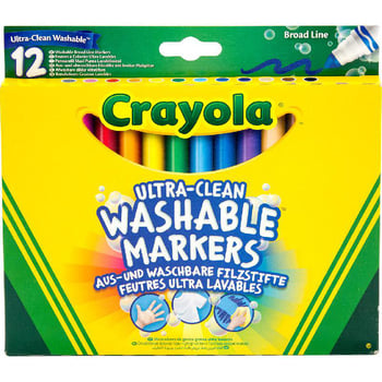 Crayola Black Washable Markers, Broad Line Markers, 12 Count : Buy Online  at Best Price in KSA - Souq is now : Toys