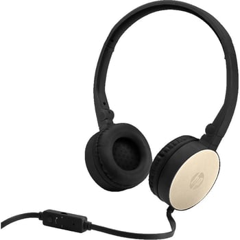 HP H2800 On-Ear Headphones Wired Black/Silk Gold - Jarir Bookstore Qatar