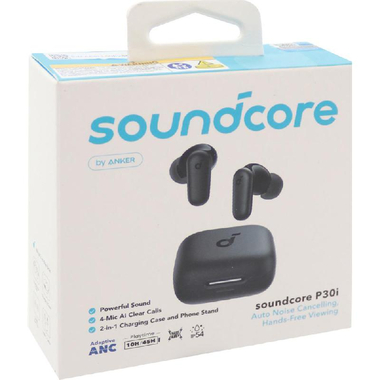 Anker Soundcore P30I Earbuds, Adaptive Noise Cancelling, Bluetooth, USB (Charging), Built-in Microphone, Black
