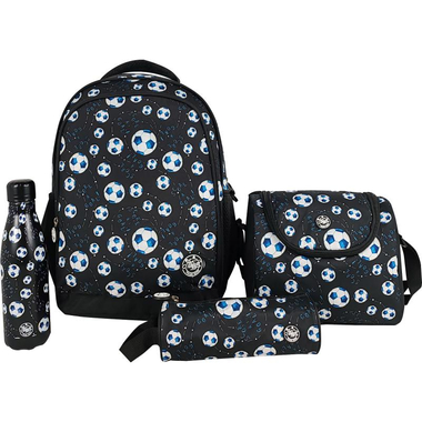 Atrium Football 4-in-1 Backpack with Accessory, Black/White