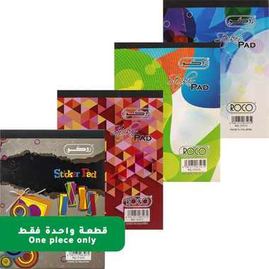 Roco Sticker Pad Art Paper, 16.8 X 11.8 cm, Assorted Color, Color and Design May Vary