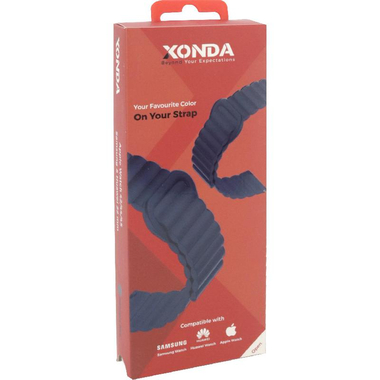 Xonda Double Face Wrist Strap, Universal, for Apple Watch 42/44/45/49 mm/Smartwatch 46/48 mm, Silicone, Strap Width (22 mm), Midnight Blue