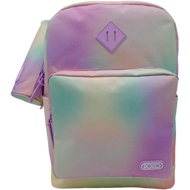Roco Water Colors Blended Backpack with Accessory, for 15.6" (Device), Pink/Yellow/Purple