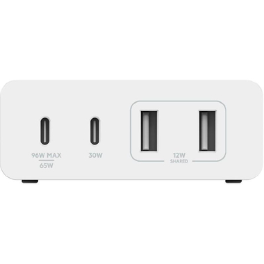 Belkin BoostCharge Pro 4-Port GaN Charger 108W, Fast Battery Charging, 108W, 4 USB (2X USB/2X USB-C), White