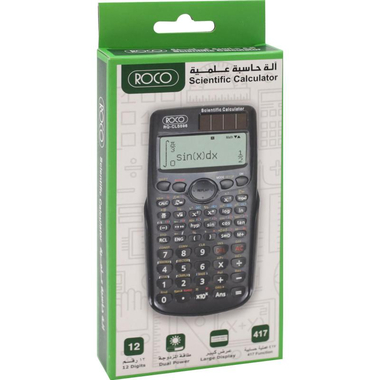 Roco Scientific Calculator, 12 Digit, Full Dot Matrix, Black