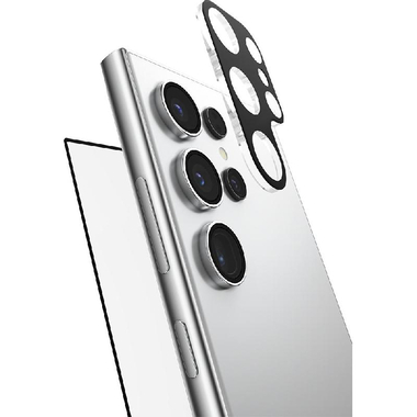 Raptic Raptic Glass 2-in-1 Bundle: Tempered Glass + Camera Lens Protector Smartphone Display Protection, for Samsung Galaxy S24 Ultra, Clear