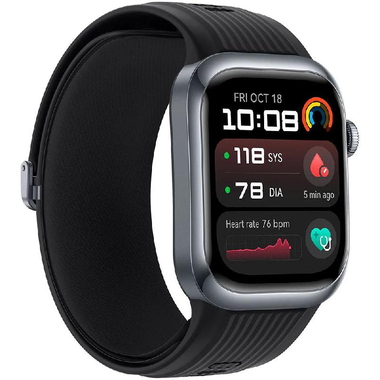 Huawei Watch D2 Smartwatch, 1.82", Black Aluminum Alloy Case, Black Fluoroelastomer Strap