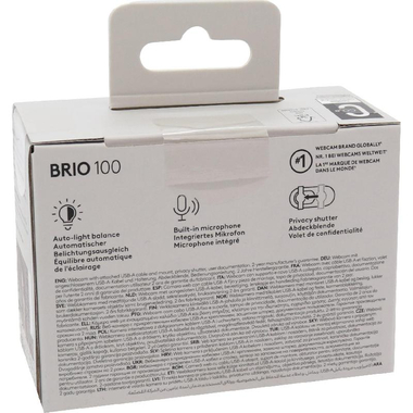 لوجيتيك بريو 100 FHD كاميرا انترنت، اطار ا في الثانية ‎30‎) بكسل ‎1080‎ يصل حتى)، 2‎ ميجابكسل، اسود