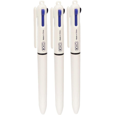 روكو 3 في 1 قلم متعدد، أسود،أزرق،أحمر لون الحبر، 1‎ مم، رأس  حبر كروية، 3 أقلام