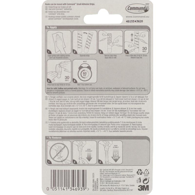 3M Command Hook, Double Adhesive, 225.00 g ( 7.94 oz ), Mini, Clear