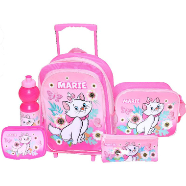 Disney Marie 5-in-1 Value Set Trolley Bag with Accessory, Pink