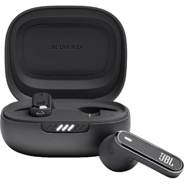 JBL Live Flex Earbuds, Active Noise Cancelling, Bluetooth, USB (Charging), Built-in Microphone, Black