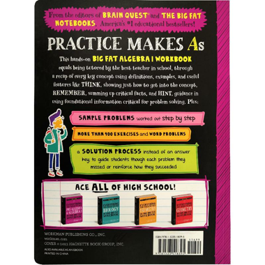 The Big Fat High School Algebra 1 Workbook - 400+ Algebra 1 Practice Exercises