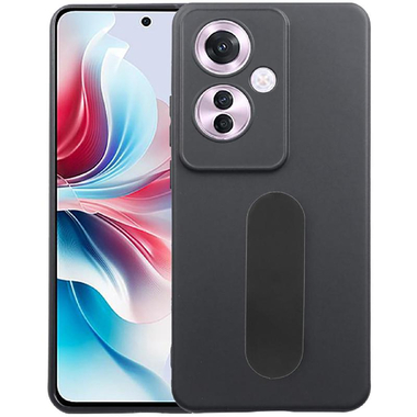 Just in Case Soft TPU Back Cover Mobile Case with Strap, for OPPO Reno11 F 5G, Black