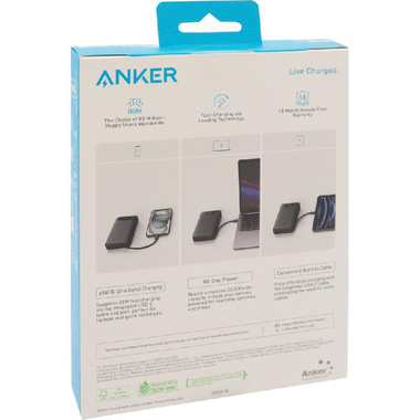 Anker Power Bank, PD Fast Charging, 20000 mAh, Dual USB (1X USB/1X USB-C), Black