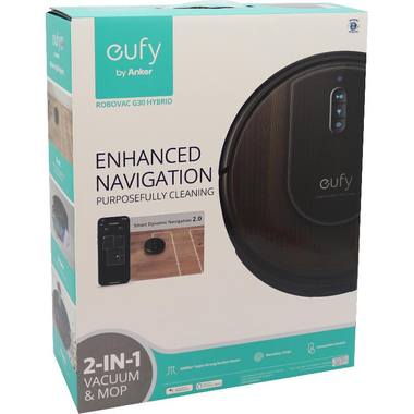 Eufy RoboVac G30 Hybrid Robotic Vacuum Cleaner, Bluetooth, Works with Android/iOS Devices