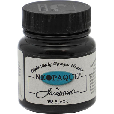 Jacquard Neopaque Light Body Opaque Acrylic Fabric Painting, Black, 2.25 oz ( 63.93 ml )