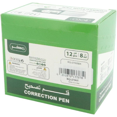 Roco Correction Pen, 1 mm Metal Frame Round Tip, White