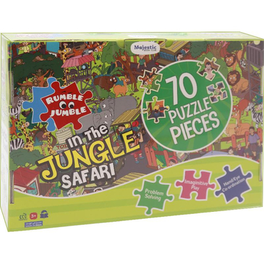 نادي ماجستيك للكتاب رمبل جمبل، في رحلة السفاري بالغابة، طقم أنشطة وأحاجي، 70 قطعة، انجليزي، 3 سنوات فأكثر