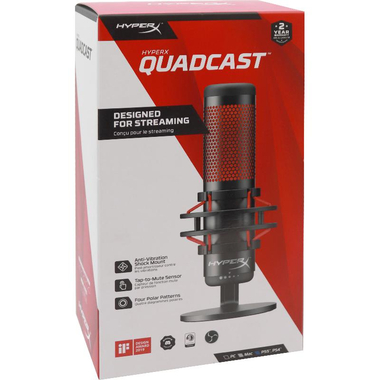 هايبر اكس كوادكاست ميكروفون، لجهاز كمبيوتر ويندوز وبلايستيشن 4، اسود