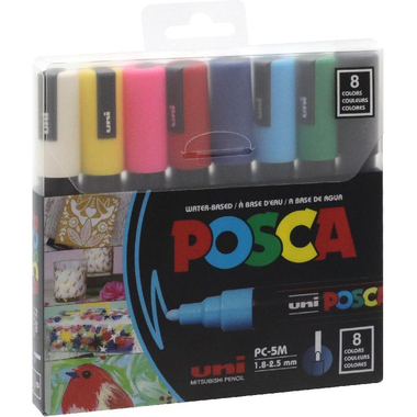 بوسكا قطع ‎8‎ ‎-‎ مجموعة ألوان زاهية قلم تعليم جرافيك، ألوان متنوعة، رأس مستدير