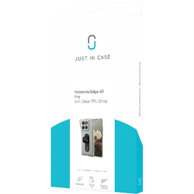 Just in Case Soft TPU Back Cover Mobile Case with Strap, for Motorola edge 60 Pro, Clear