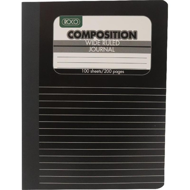 روكو دفتر ملاحظات، دفتر يوميات، 7.5 × 9.75 بوصة، (200 صفحة (100 ورقة، سطر واسع، أسود رخامي