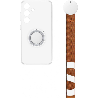 سامسونج كلير جادجيت، غطاء خلفي للهاتف الذكي مع حلقة، متوافق مع سامسونج جالكسي S24‎+، شفاف