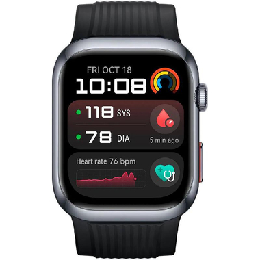 Huawei Watch D2 Smartwatch, 1.82", Black Aluminum Alloy Case, Black Fluoroelastomer Strap