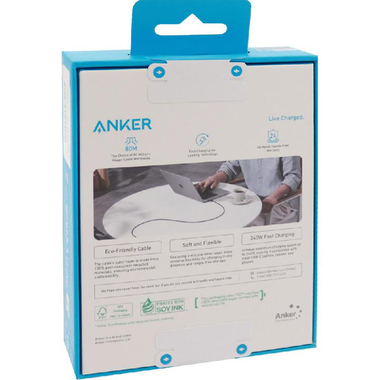 Anker A82E2 USB-C to USB-C Sync & Charge Cable, 3.00 ft ( 91.44 cm ), Black