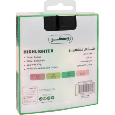 Roco 120 Highlighter, 1.2 - 5 mm Chisel Tip, Assorted Pastel Color