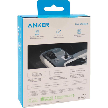 Anker 30W Car Charger with PPS Technology, PowerIQ, 30 Watts, Dual USB (USB-A/USB-C), Black