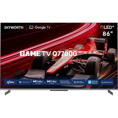 Skyworth 86" Smart TV, 4K QLED+, 144 Hz, Black, 86Q7700G