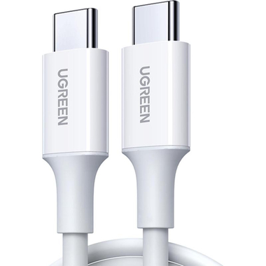 يوغرين US300 من USB‎-‎C الى USB-C سلك شحن ونقل بيانات، 1 متر، 3.28 قدم، ابيض