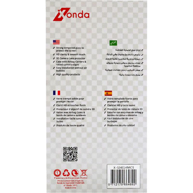 Xonda 4-in-1 Clear Case + Tempered Glass + Camera Lens Protector + Anti-bacterial Spray Smartphone Case Bundle, for iPhone 14 Plus, Clear