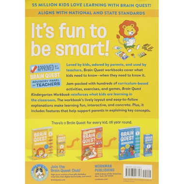 Brain Quest: Workbook Kindergarten, Ages 5-6, Revised Edition - A Full Year Curriculum-Based Exercises and Activities in One Fun Book!