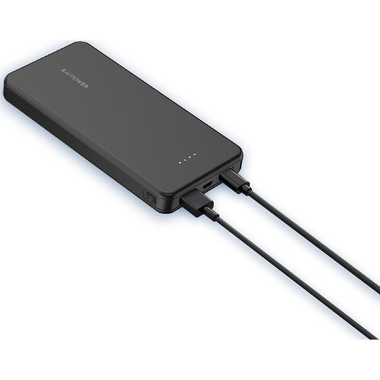 راف باور بي دي بايونير بنك طاقة، شحن سريع بتقنية (بي دي )، يو اس  بي سي‎/‎يو اس  بي ‎-‎ منفذ يو اس  بي، 10000‎ مللي امبير، اسود