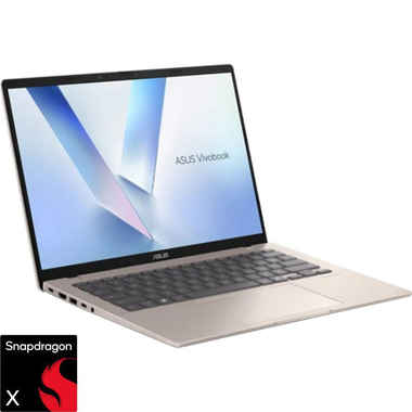 Asus Vivobook Laptop, AI with CoPilot+, 14", Snapdragon X, 16 GB RAM, 1 TB M.2 NVMe PCIe 4.0 SSD, Windows 11 Home, Qualcomm Adreno