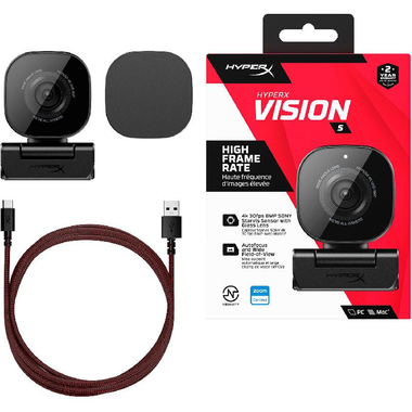 هايبر اكس فيجين اس كاميرا الالعاب، فيديو عالي الدقة 1080 بيكسل، اسود