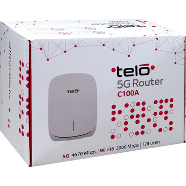تيلو C100A سي بي اي راوتر الجيل الخامس، ثانية‎/‎غيغابت ‎4‎.7‎ غيغاهرتز حتى ‎5‎ تردد، اتصال حتى 128 جهاز، (5 جيجاهرتز‎/‎نطاق مزدوج (2.4 جيجاهرتز، 802) واي فاي 6‎.11‎ax)، منفذ (LAN)، منفذ (GbE)، ابيض
