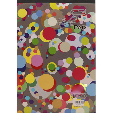 Roco Sticker Pad Art Paper, 22.70 X 33 cm, Assorted Color, Color and Design May Vary
