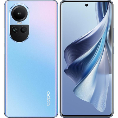 اوبو رينو10 5جي، 256 جيجابايت، 8 جيجابايت رام، ازرق جليدي الجيل الخامس، 7050‎ ديمنسيتي ميدياتيك