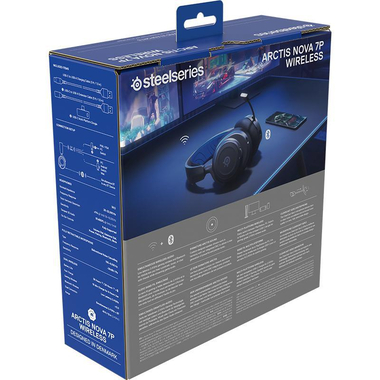 SteelSeries Arctis Nova 7P Gaming Headset, Noise Cancelling Microphone, Bluetooth/Wireless, USB (Charging), Retractable/Bidirectional Microphone, Black