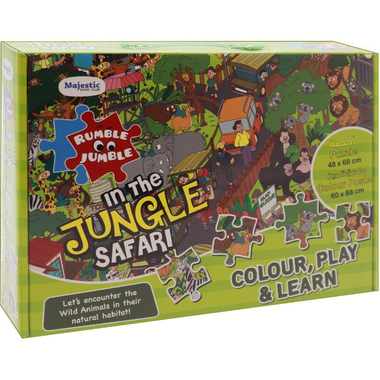 نادي ماجستيك للكتاب رمبل جمبل، في رحلة السفاري بالغابة، طقم أنشطة وأحاجي، 70 قطعة، انجليزي، 3 سنوات فأكثر