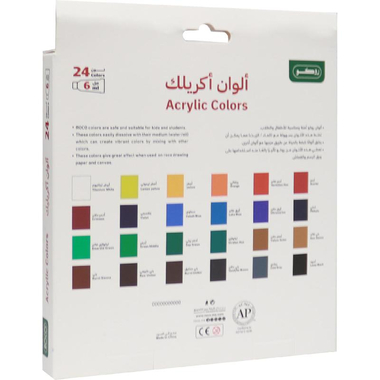 روكو مجموعة الالوان طلاء أكريليك، ألوان متنوعة، 24 لون