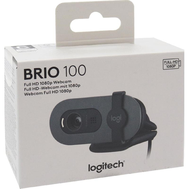 لوجيتيك بريو 100 FHD كاميرا انترنت، اطار ا في الثانية ‎30‎) بكسل ‎1080‎ يصل حتى)، 2‎ ميجابكسل، اسود