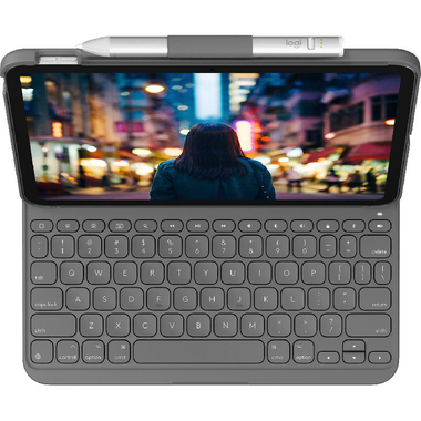 Logitech Slim Folio Tablet Keyboard Case, Bluetooth, for iPad A16/iPad 10.9 10th Gen, Graphite