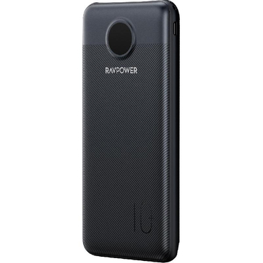 RAVPower PD Pioneer 20W Power Bank, Fast Battery Charging, 10000 mAh, 3 USB (1X USB-C/2X USB), Black